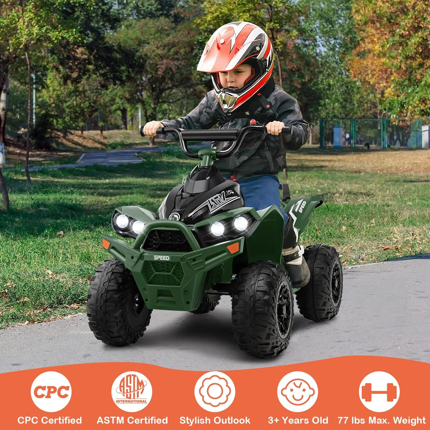 Costway 12V Ride On ATV Battery Powered Electric Vehicle for Kids