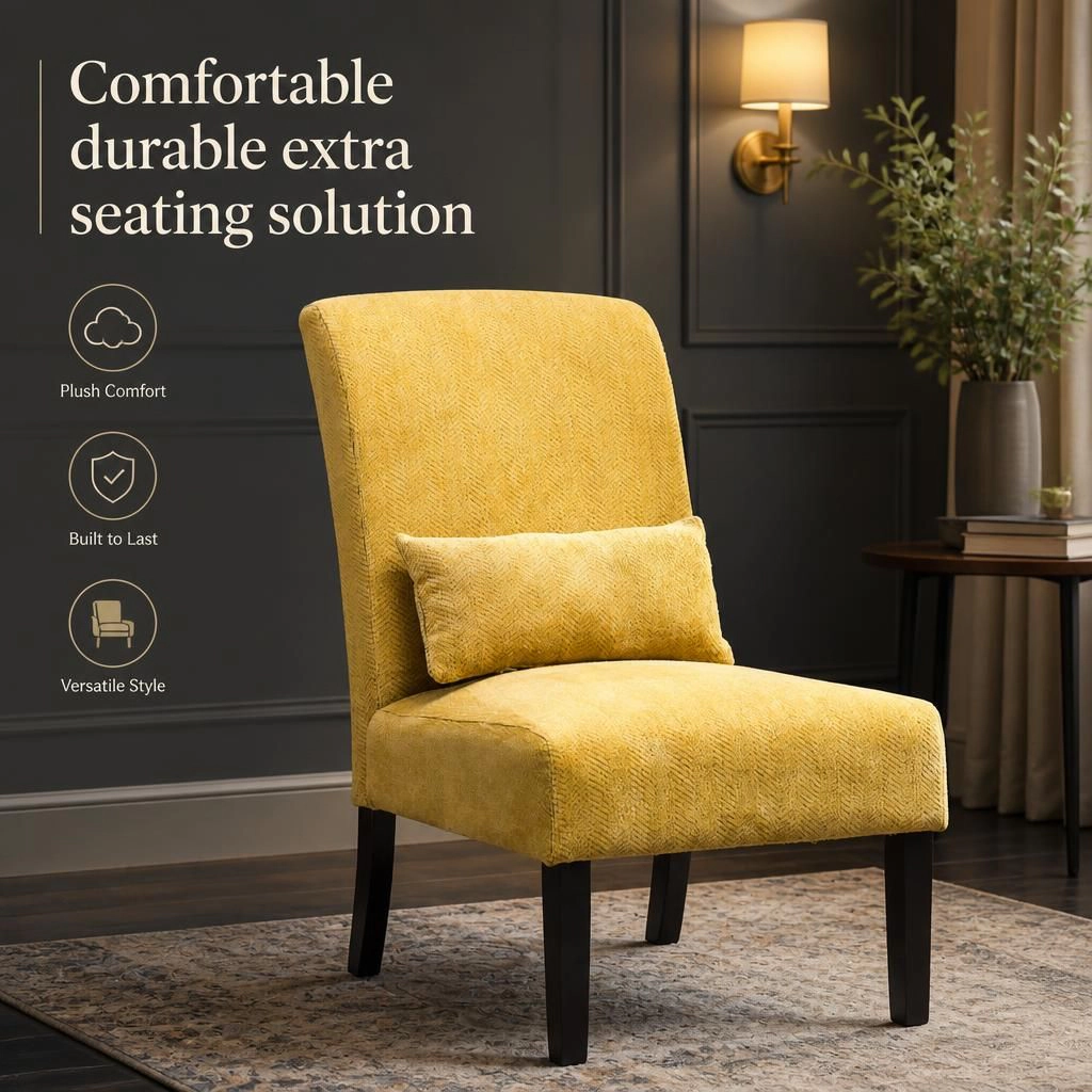 GOODSILO Modern Upholstered Armless Accent Chair for Indoor Seating