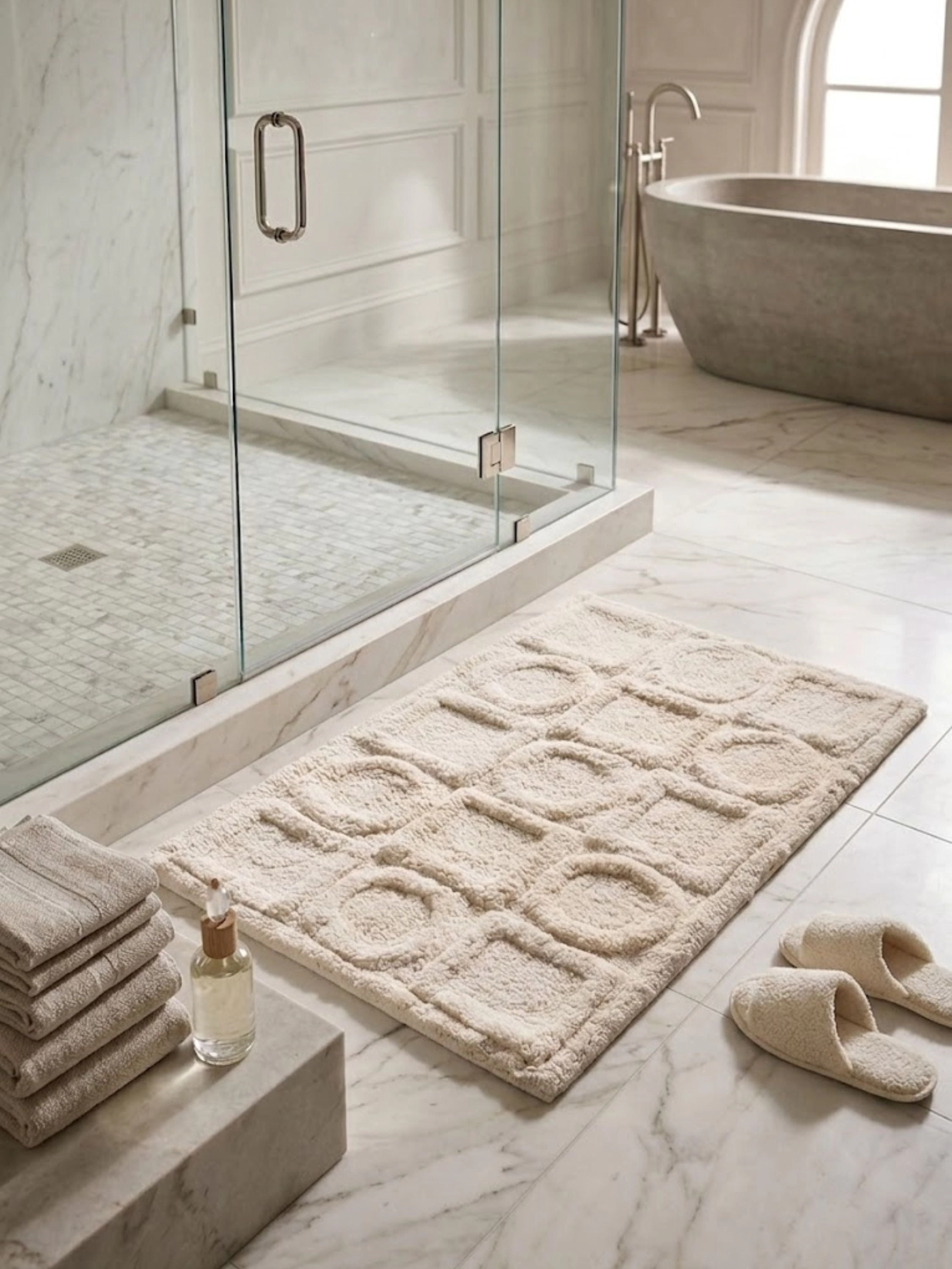 GAURI KOHLI Almaty Ivory Bath Mat