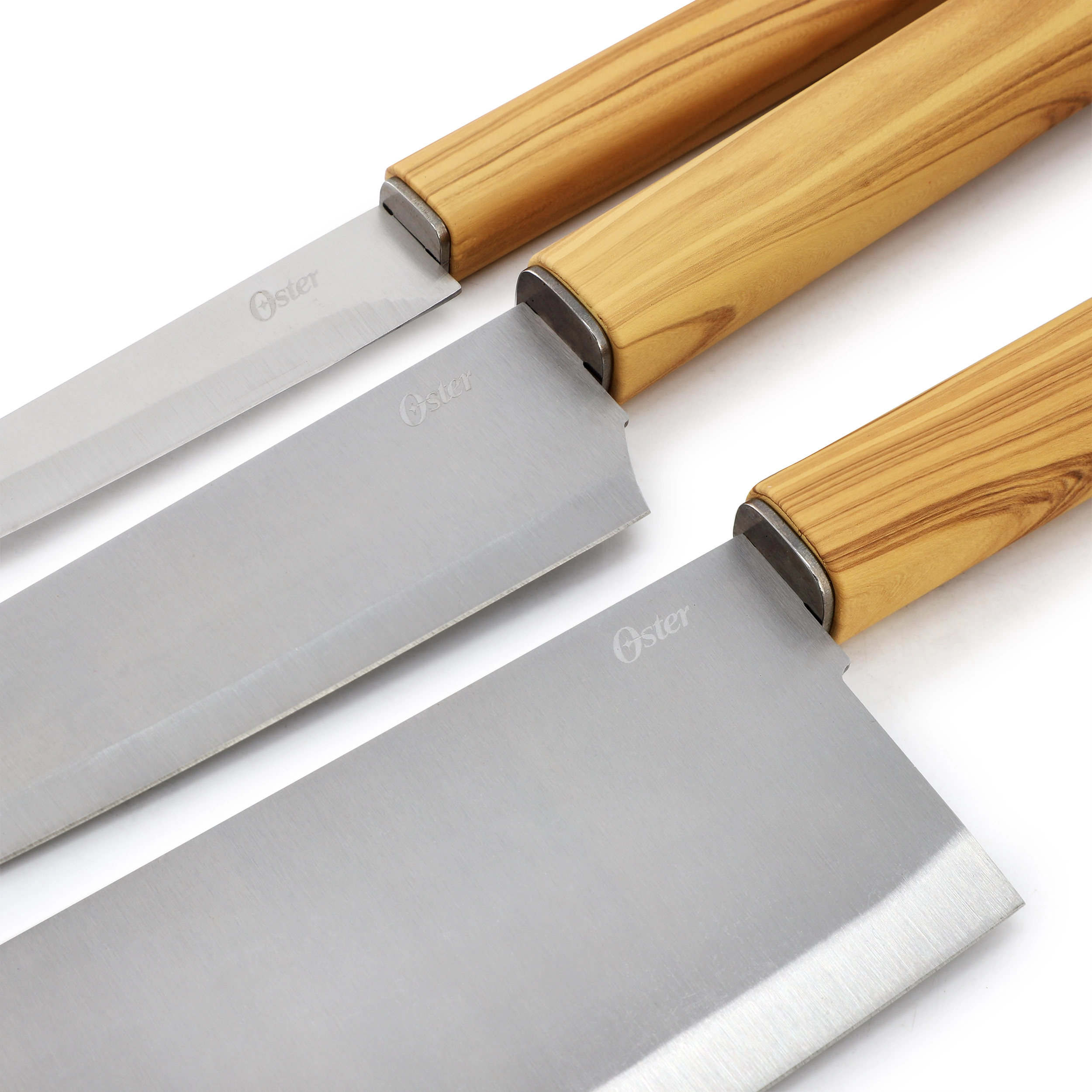 Oster Huntingfield Stainless Steel 6 Piece Cutlery and Cutting Board Set in Brown