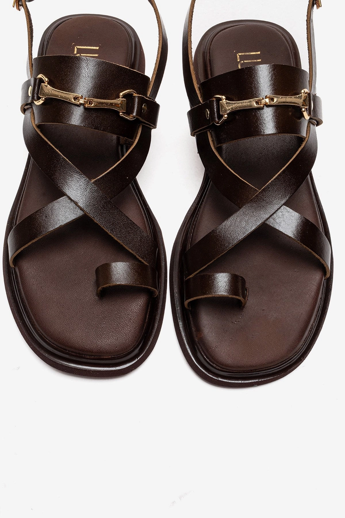Forever & Always Womens Fabiana Leather Thong Sandals