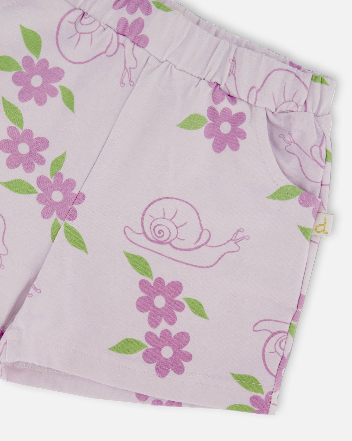 Deux par Girls French Terry Shorts Snails Print