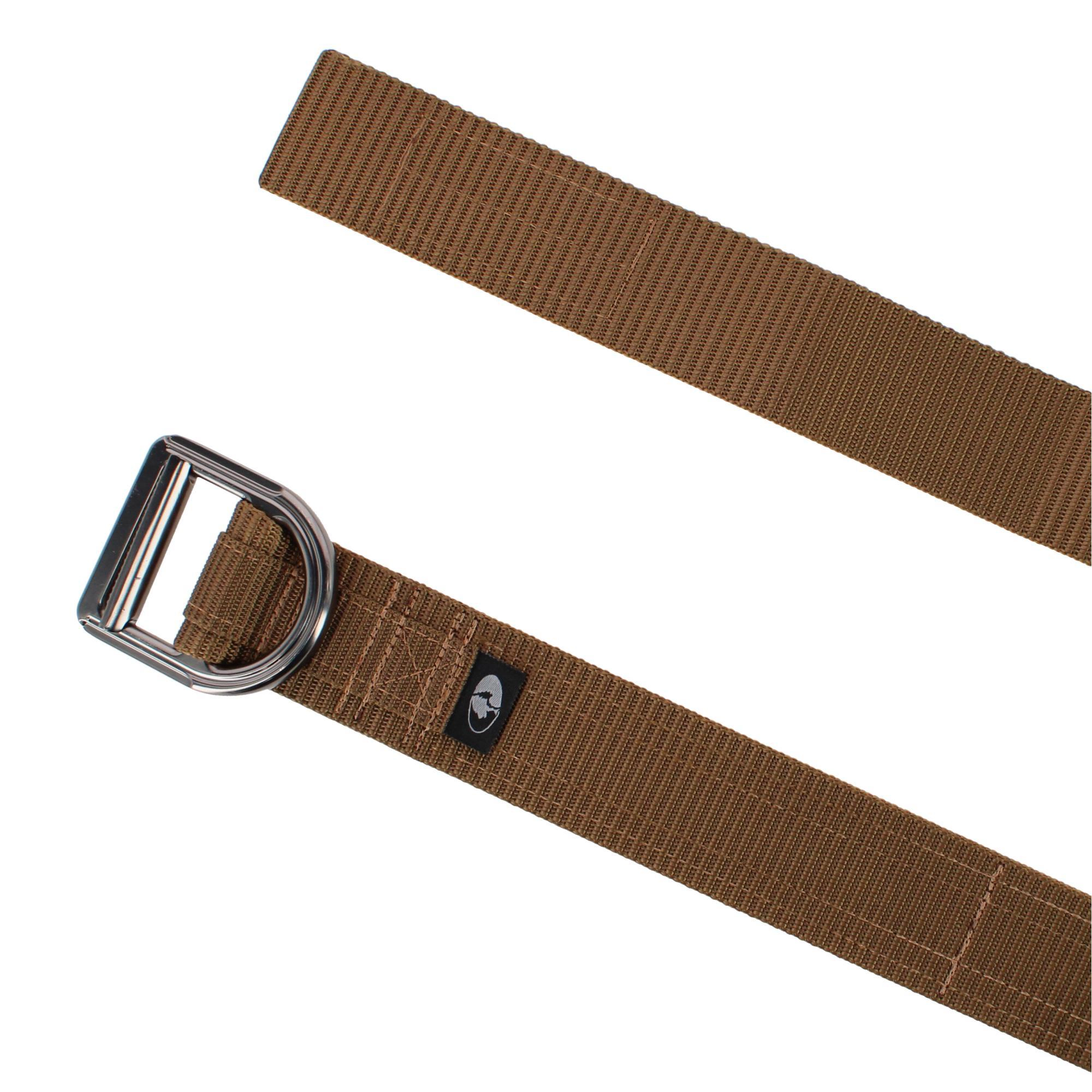Mossy Oak Men's 45mm Tactical Web Belt with D-Ring Buckle Tan