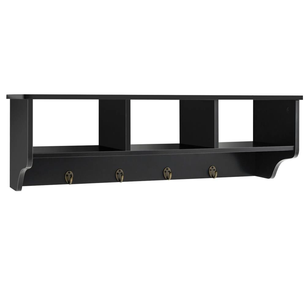 Hivvago Wall Mount Cubby Organizer Hooks Entryway Storage Shelf