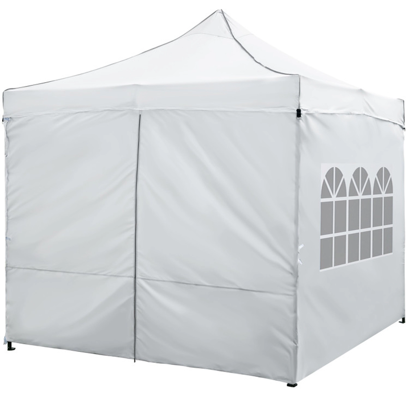 SUGIFT 10 x 10Pop Up Canopy Tent with 4 Removable Sidewalls, 3-Height Frame and Wheeled Bag White