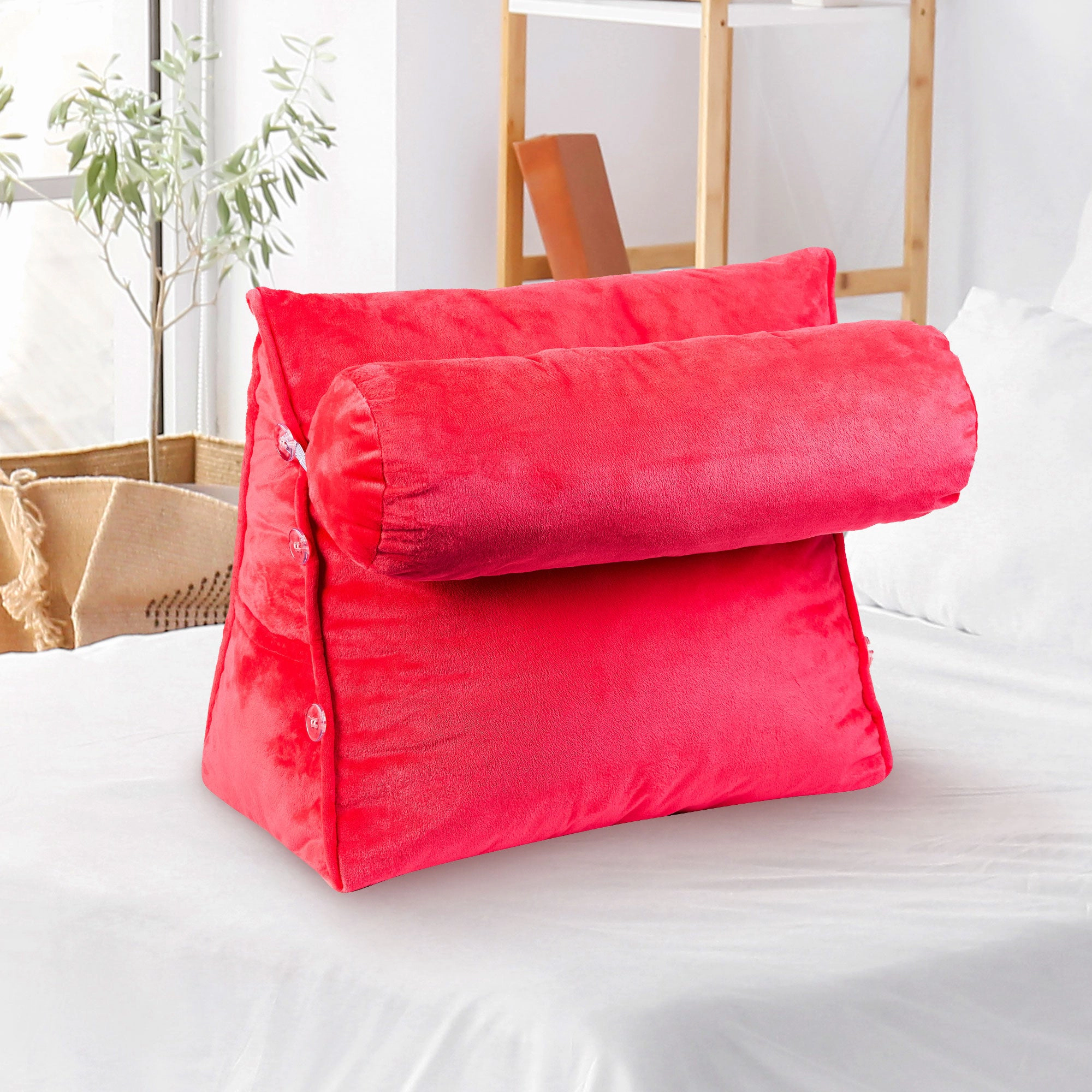 Cheer Collection Wedge Pillow with Detachable Bolster and Backrest Support