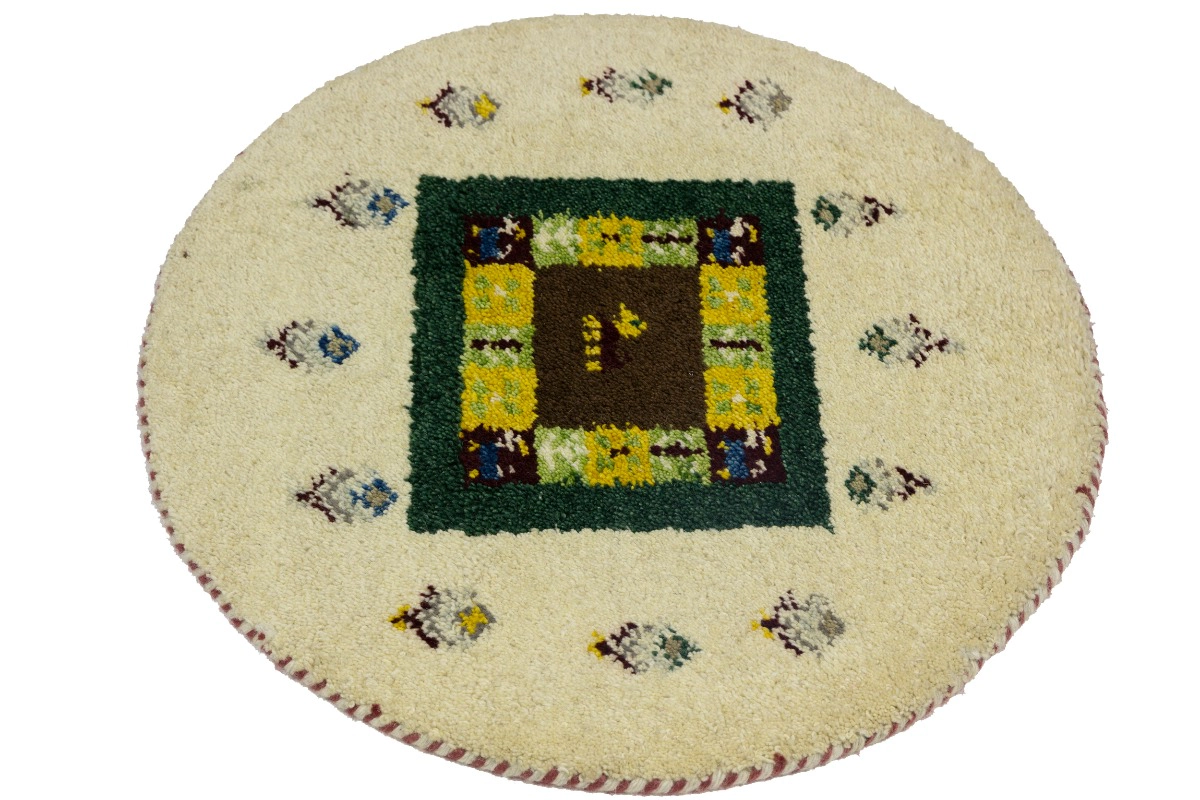 Magic Rugs 2'0 x 2'0 Hand Knotted Indo-Gabbeh Oriental Wool Round Rug