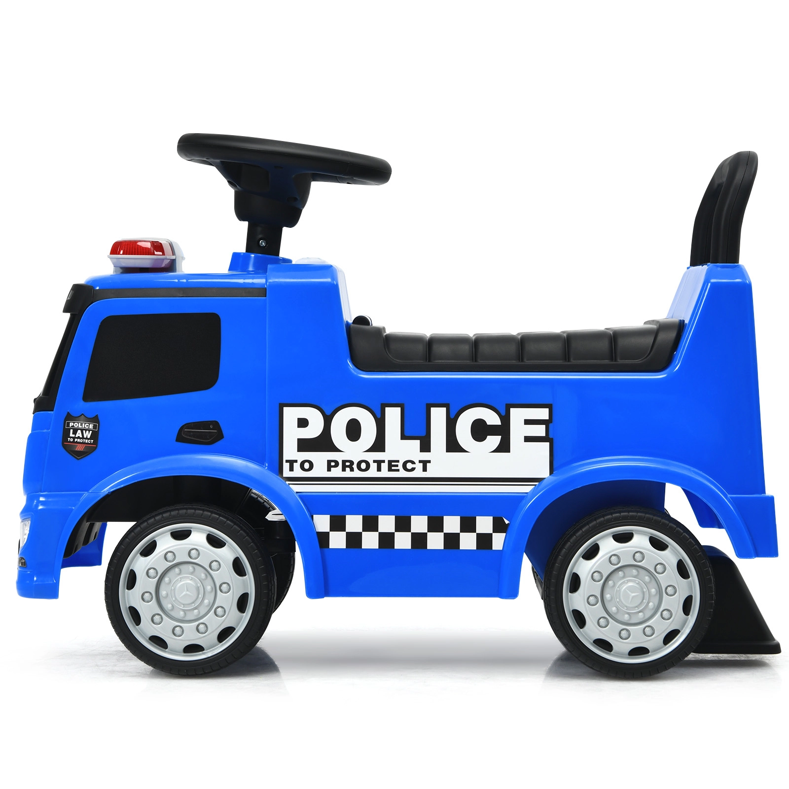 SUGIFT Kids Ride On Push Licensed Police Car Truck 55-lb Capacity Ages 12-36 Months Blue