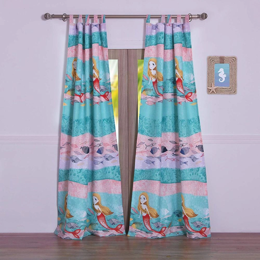 Greenland Home Fashion Mermaid's Window Curtain Panels Pair with Matching tie backs - 2 - Piece - Multi 42x84"