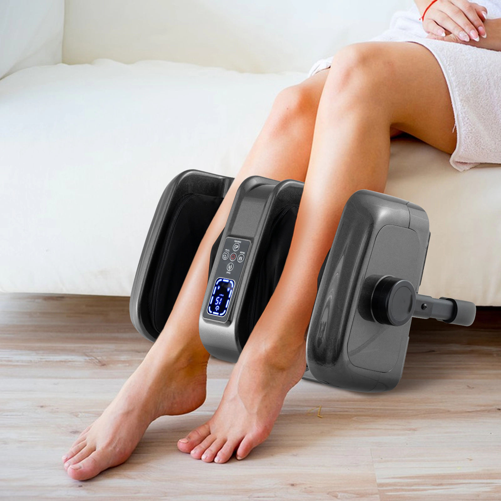 SUGIFT Shiatsu Foot and Calf Massager with Heat Rotary Stand LED Panel 3 Modes 3 Speeds and Remote