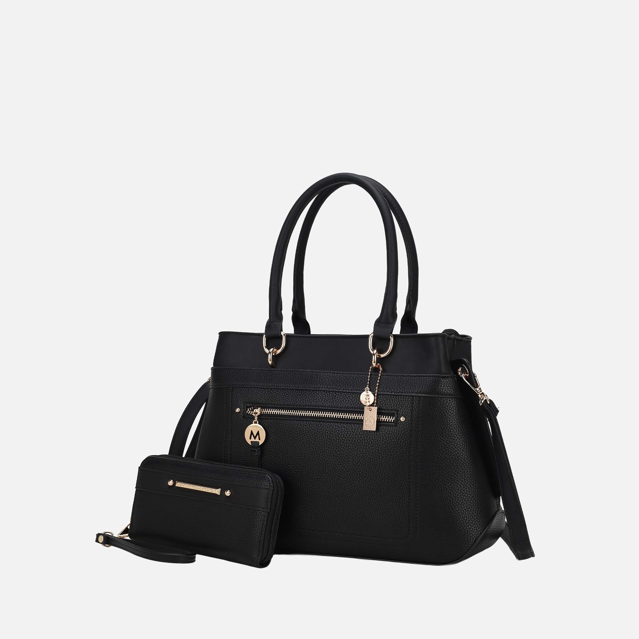 Mia K Collection Gardenia Tote Bag with Wallet - Vegan Leather Women's Handbag