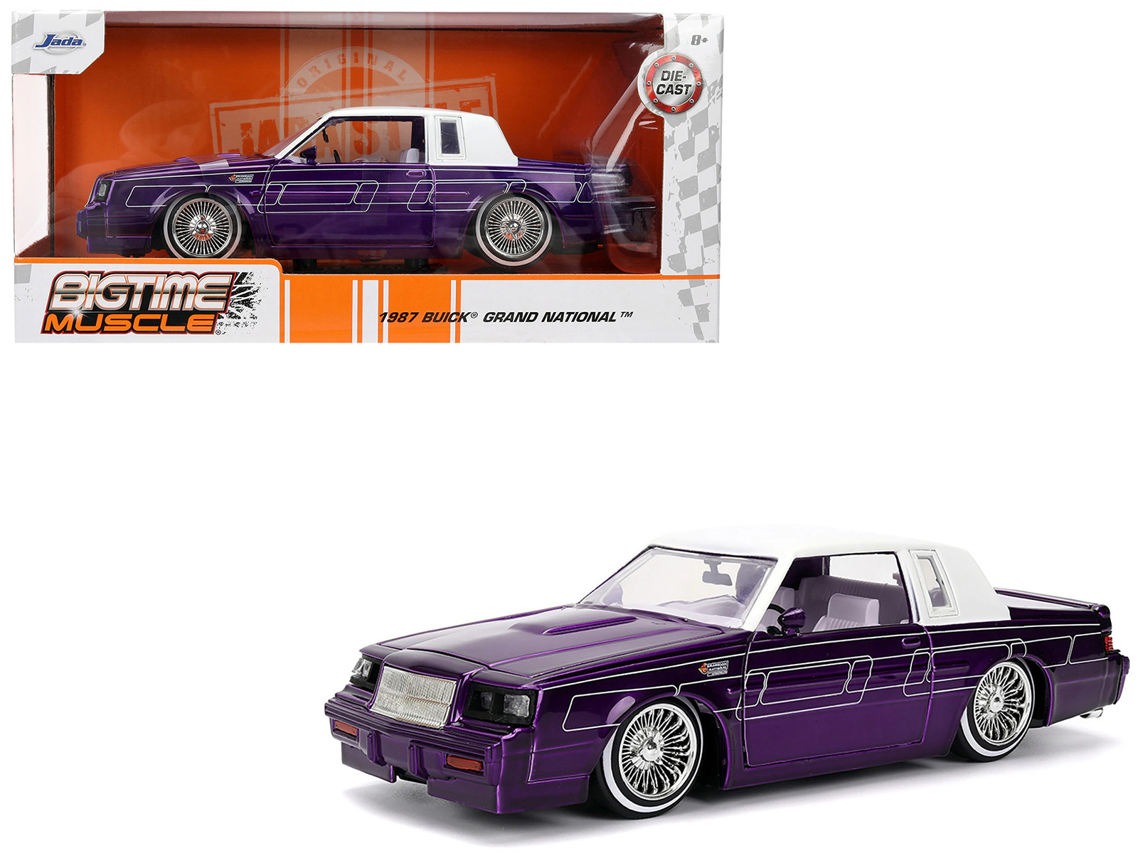 Jada 1987 Buick Grand National Candy Purple with Graphics and White Top and Interior "Bigtime Muscle" Series