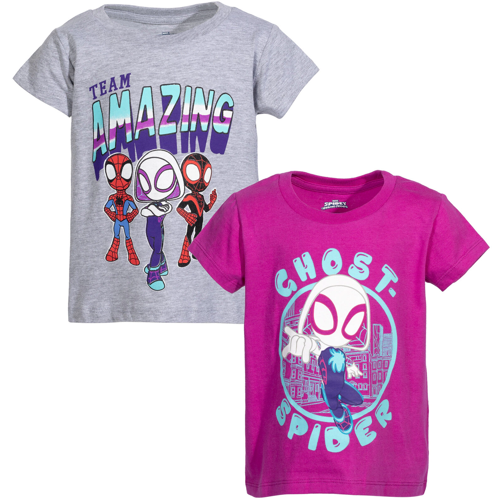 Marvel Spidey and His Amazing Friends Girls' 2-Pack Short Sleeve T-Shirts