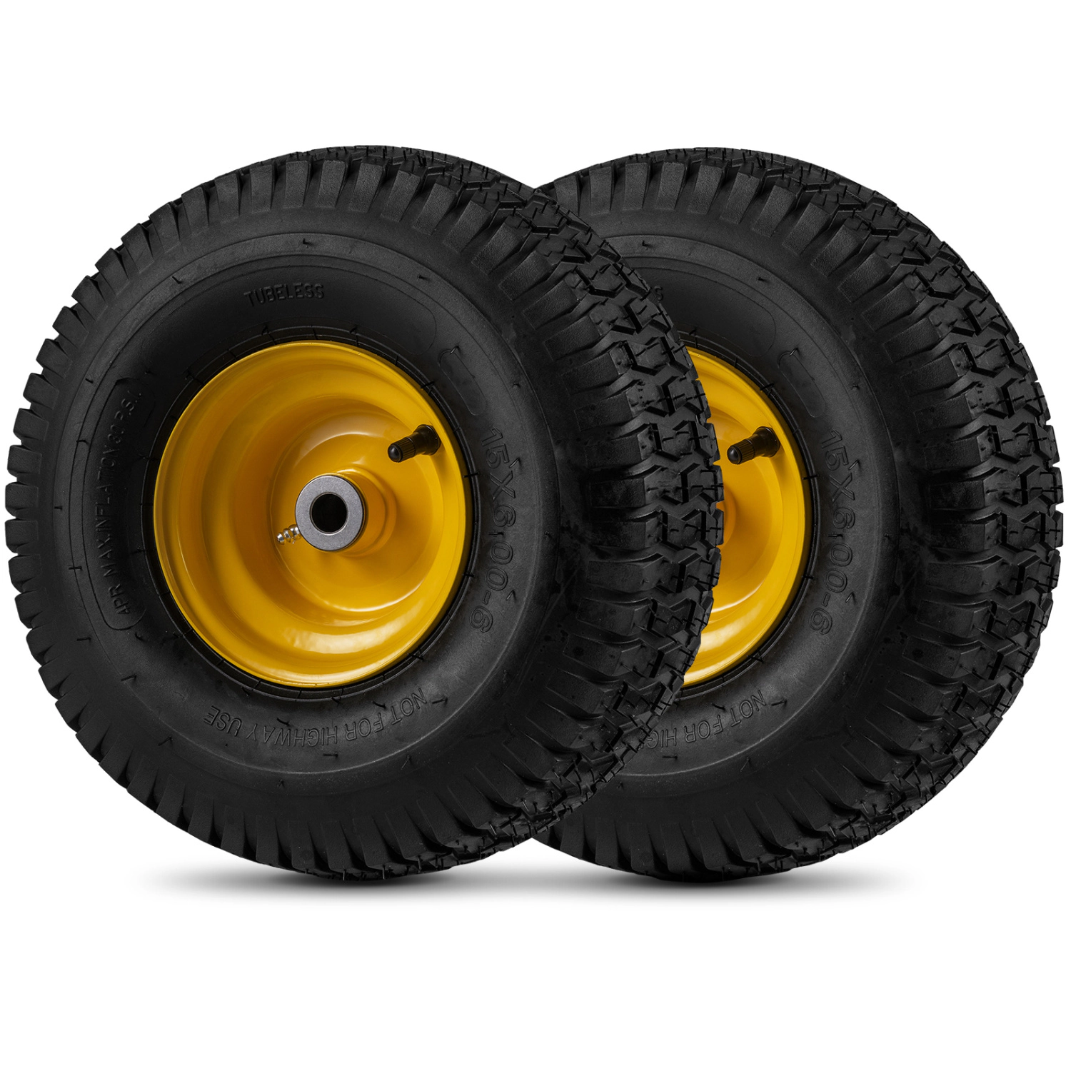 LJG 15 x 6.00-6 Tubeless Tires and Wheels 2 Pack 4 PR Tires