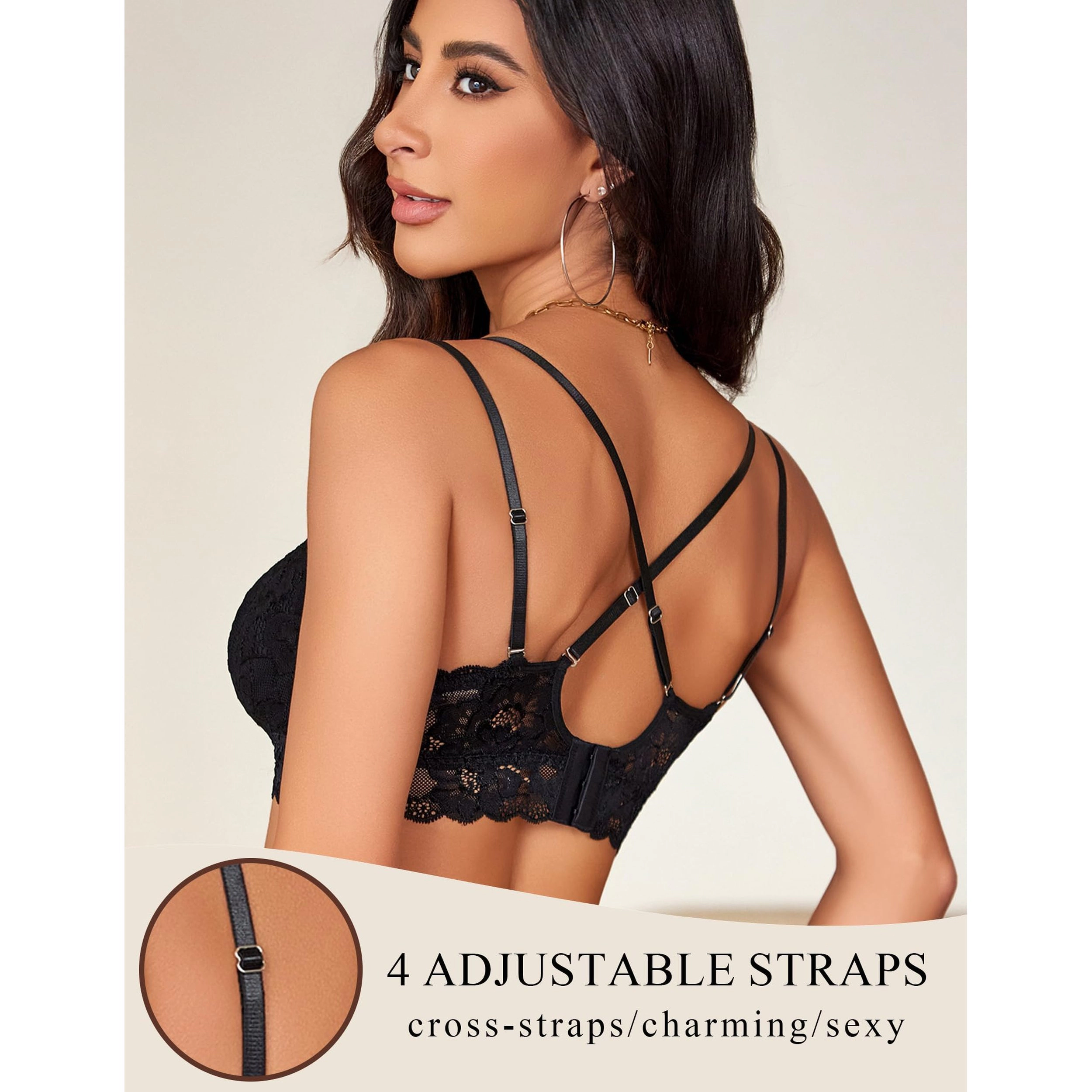 Avidlove Women's Lace Camisole Longline Bralette
