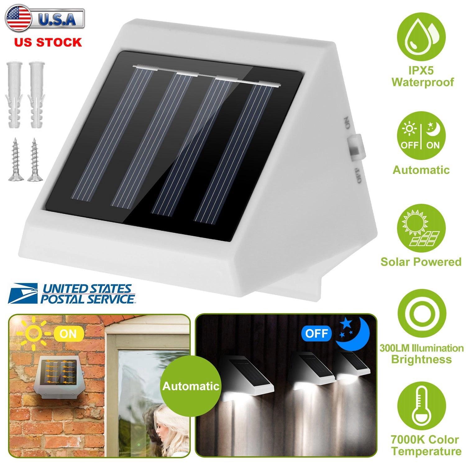 GBruno Solar LED Stair Light Waterproof Pathway Lamp