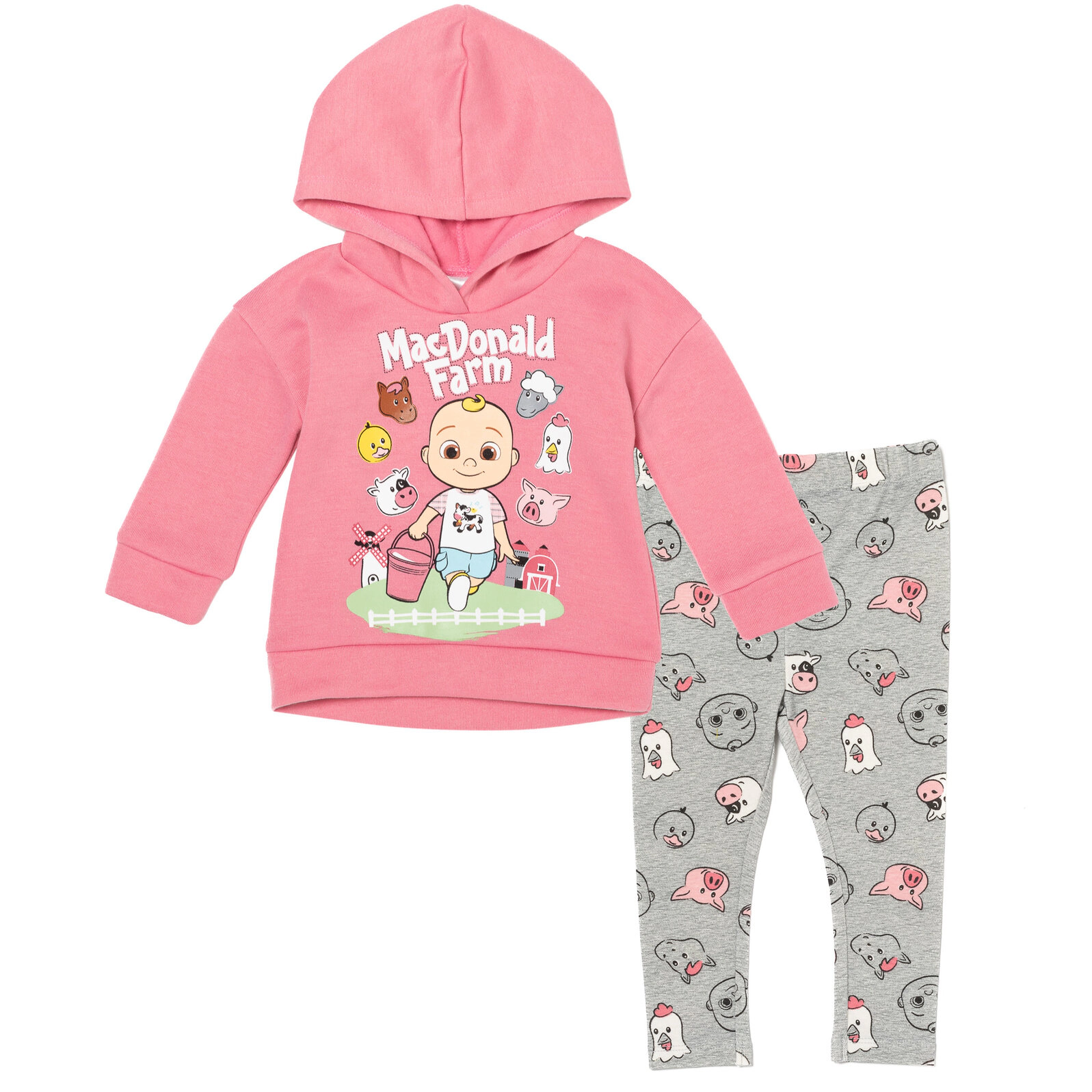 Cocomelon JJ Girls' Fleece Hoodie and Leggings Set