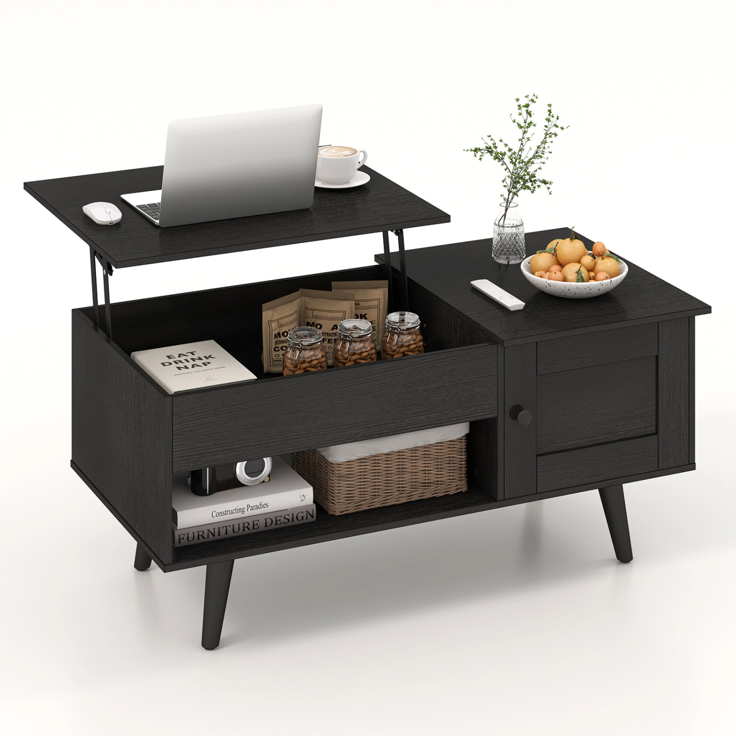 LJG Lift Top Coffee Table with Storage and Hidden Compartment