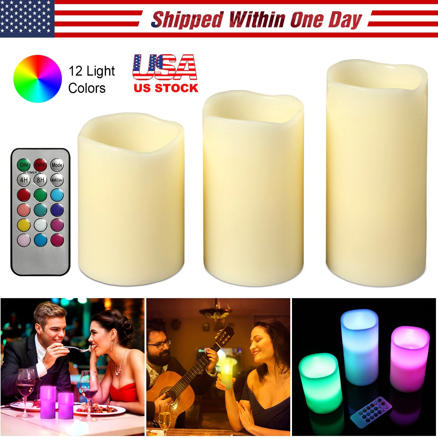 GBruno LED Flameless Candles With Remote Control