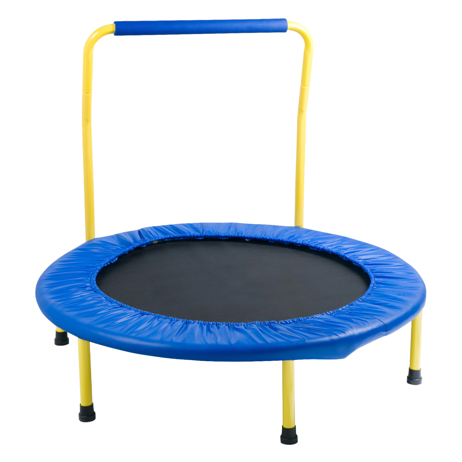 HONGGE 36-Inch Foldable Toddler Trampoline with Foam Handle, Mini Kids Trampoline, 132 lbs Capacity, Indoor Outdoor