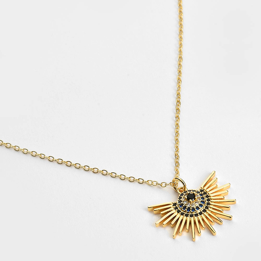 SOHI Women's Gold Half-Sol Pendant Necklace