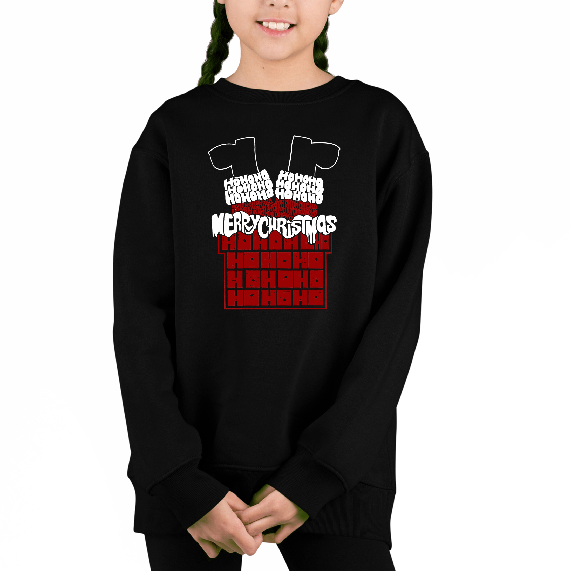 LA Pop Art Girl's Word Sweatshirt - Chimney Santa