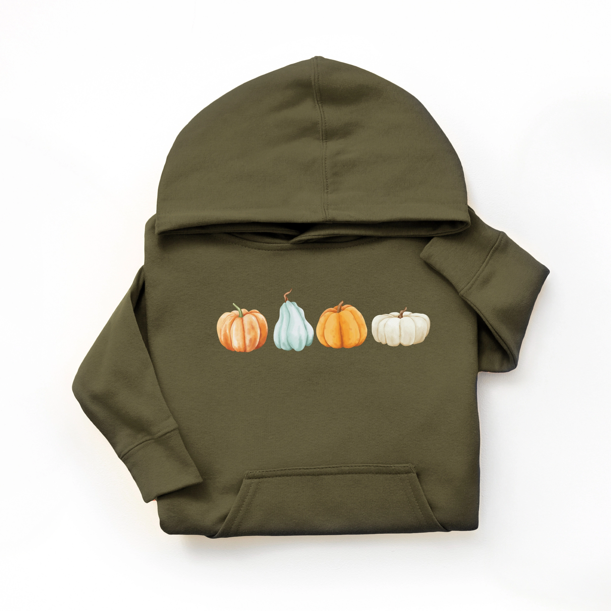 The Juniper Shop - Youth Graphic Hoodie Watercolor Pumpkins Row