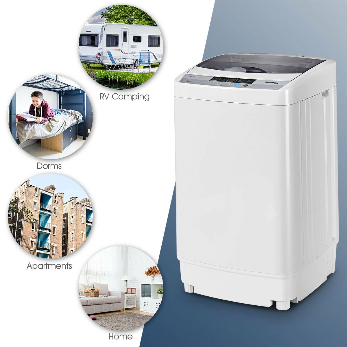 SlickBlue Portable Top Load Washer with Stainless Steel Tub