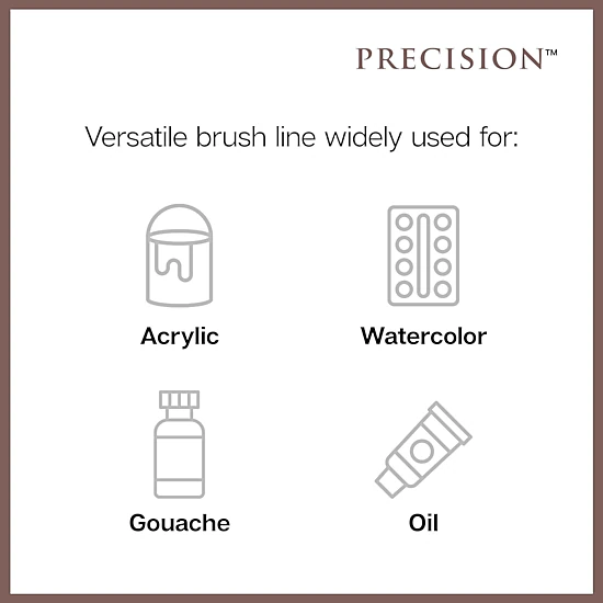KINGART Precision 2020 Ultra Round Brushes - Amber Taklon, Ergonomic Short Handle