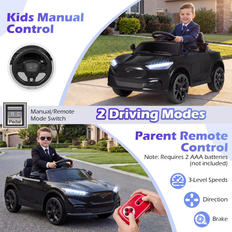 Hivvago 12V Kids Ride on Car Licensed Ford Mach E with Parent Control and Horn