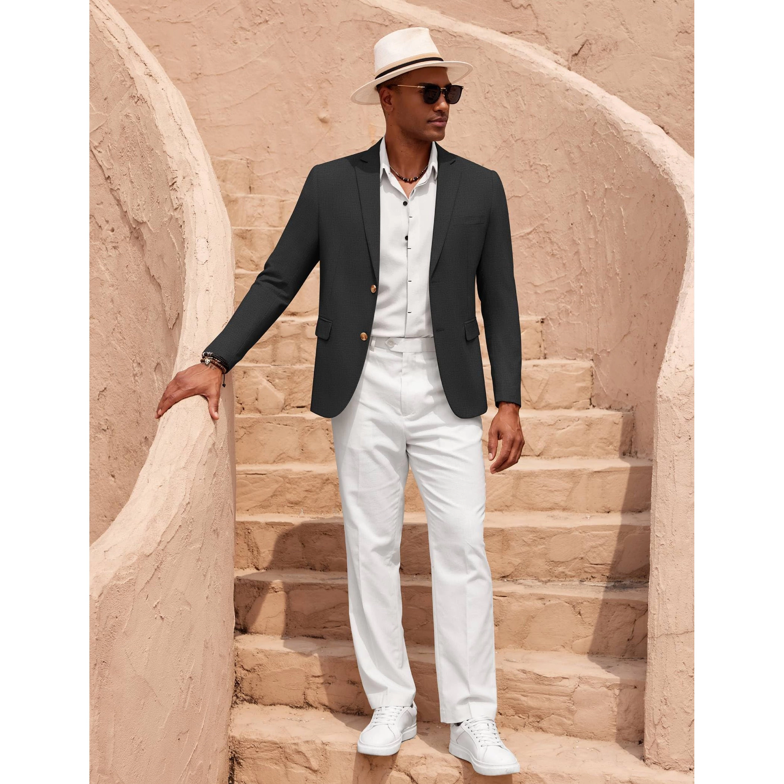 COOFANDY Men's Slim Fit Two Button Notch Lapel Casual Blazer Sport Coat Suit Jacket