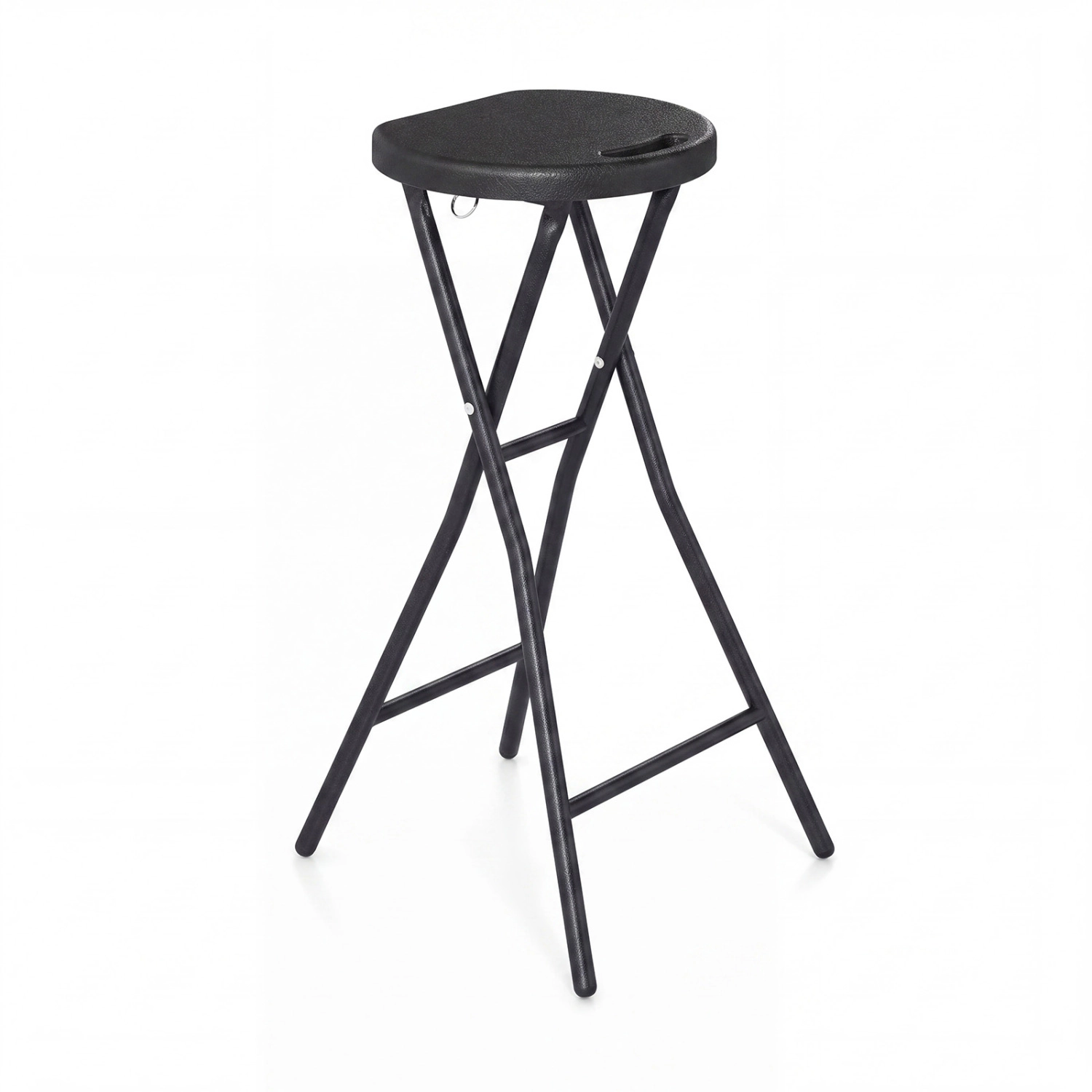 LJG 27.5" Folding Bar Stool with HDPE Seat & Carry Handle for Kitchen Bar Fishing