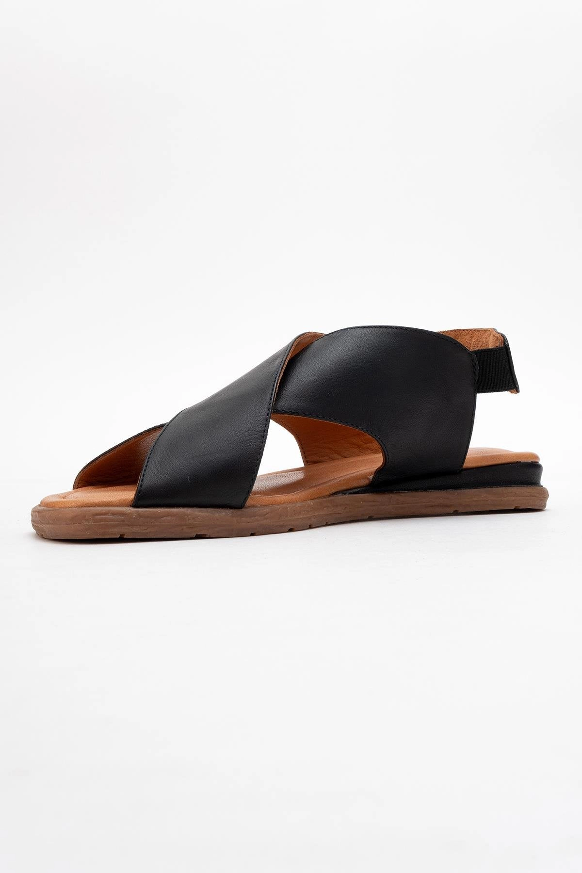 Forever & Always Womens Broods Elastic Leather Slip On Sandalss