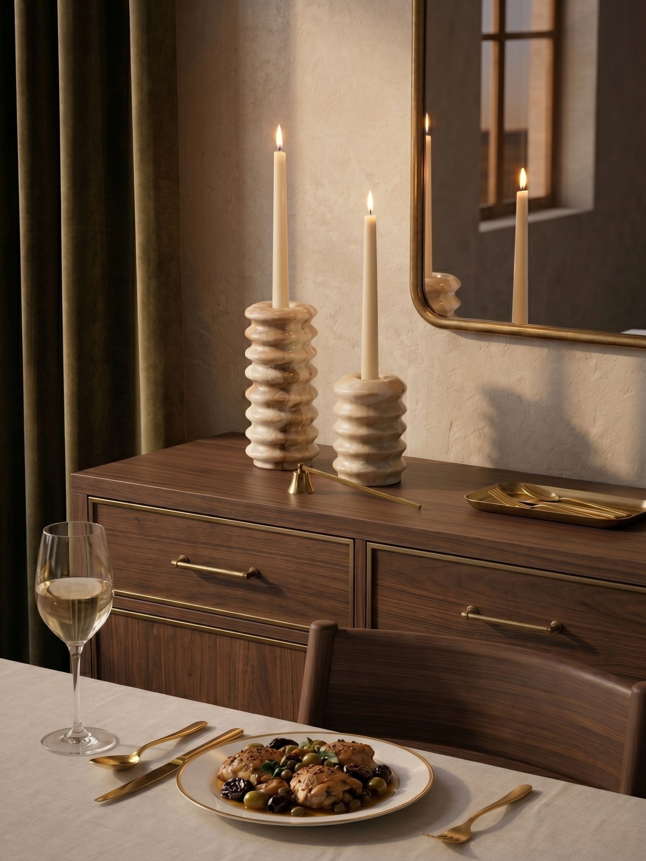 GAURI KOHLI Tracey Onyx Taper Candle Holders