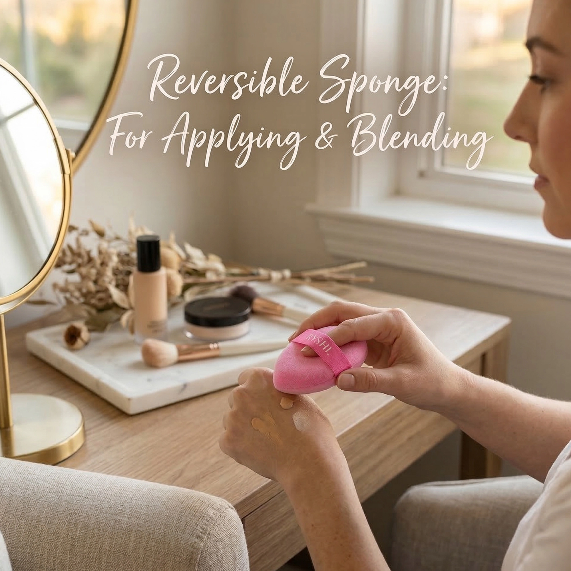Pursonic Unisex Dual-Sided Makeup Sponge – Reversible Beauty Blender for Applying & Blending