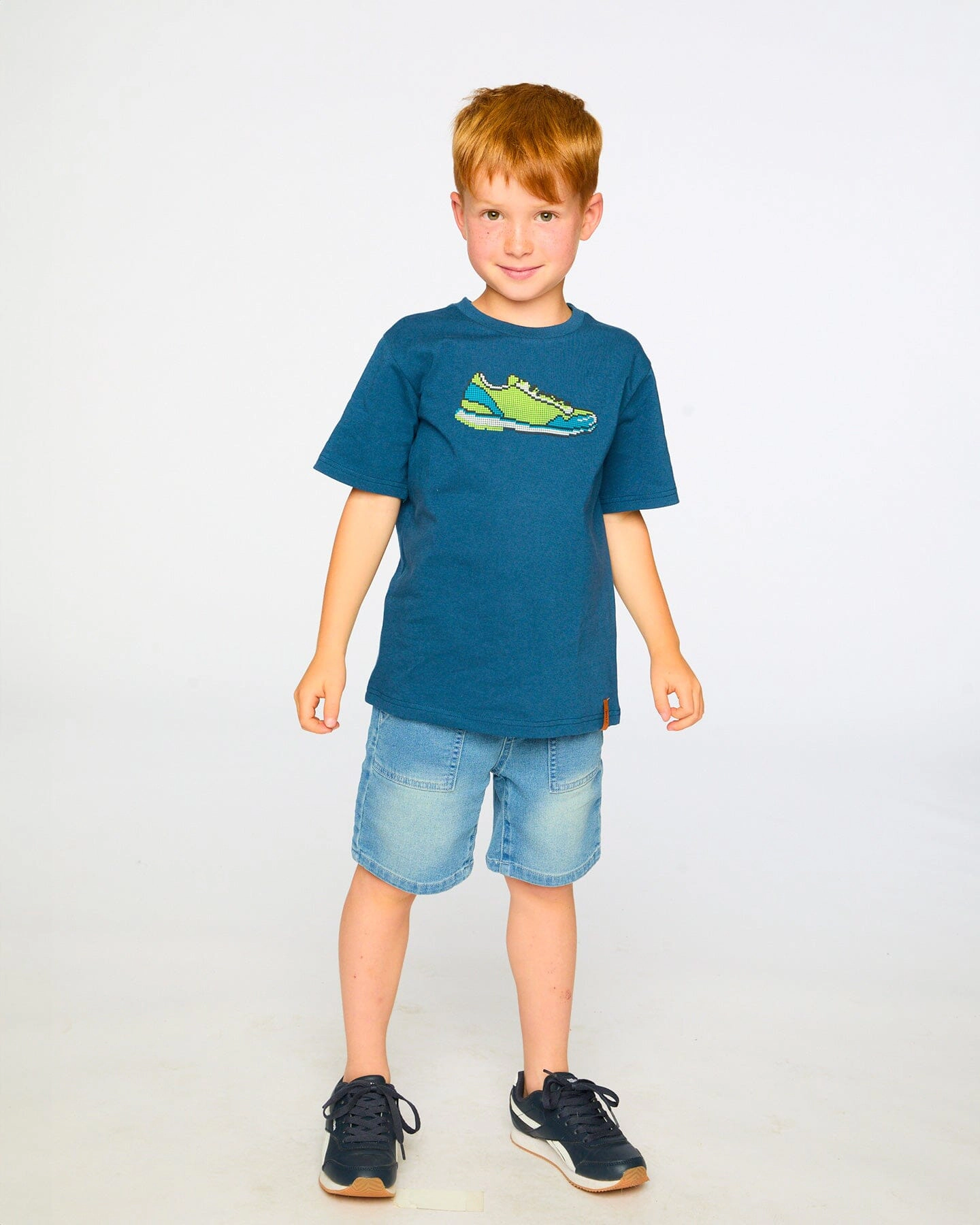 Deux par Boys Organic Cotton Jersey Pixel Sneaker Graphic Print T-Shirt