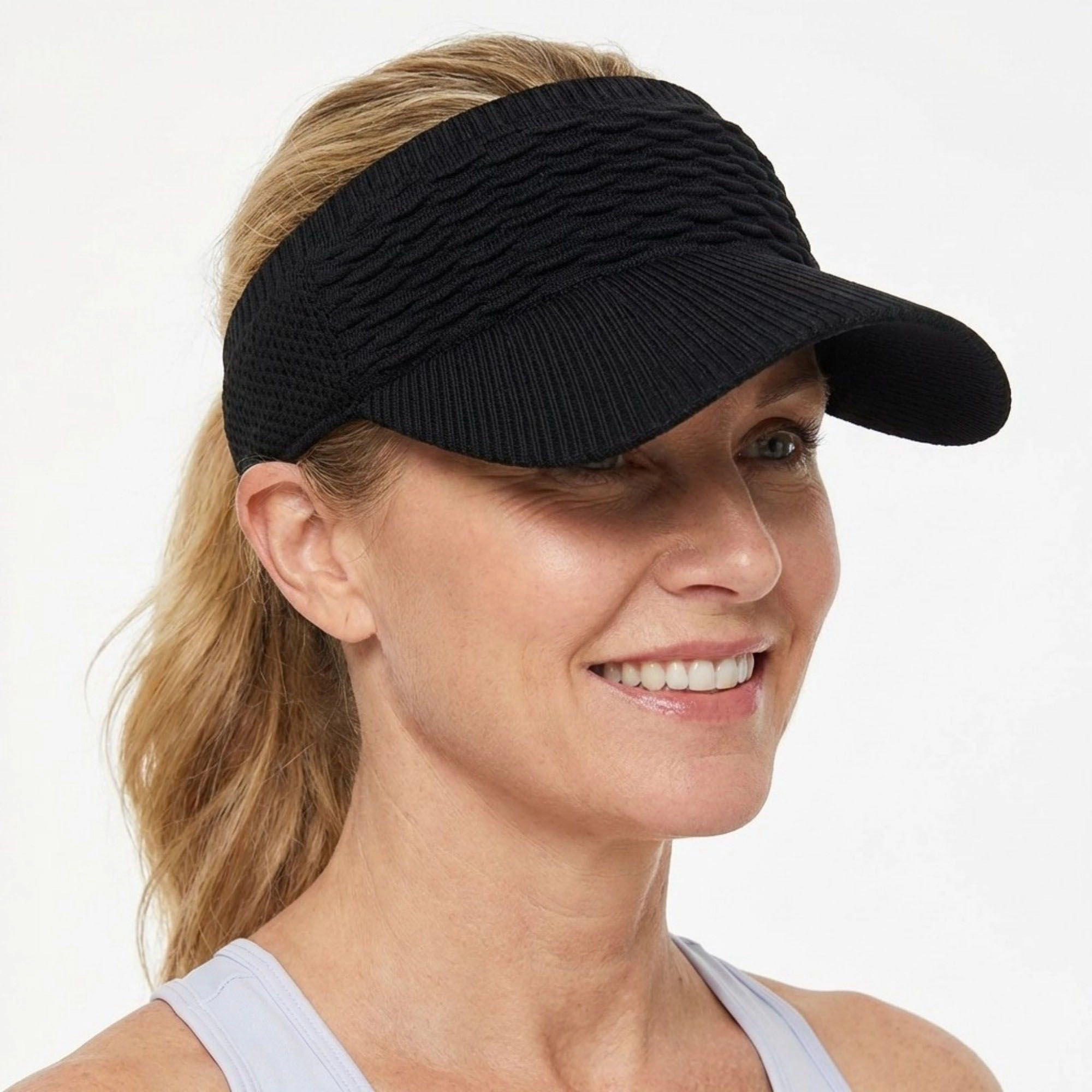 Anna-Kaci Women's Knit Visor Hat Breathable Stretch Sun Cap Lightweight Athletic