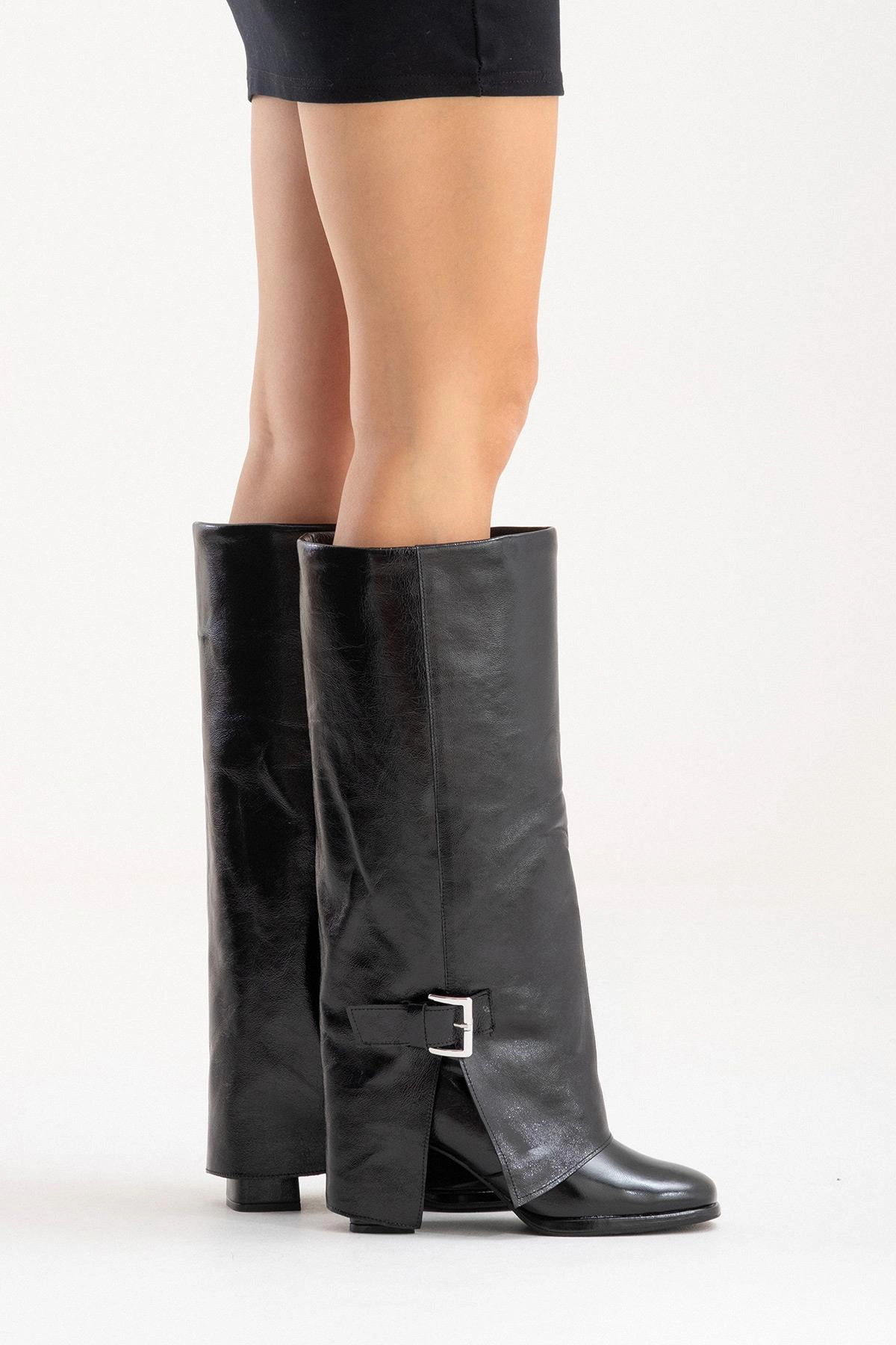 Forever & Always Womens Lojo Leather Block Heel Boot
