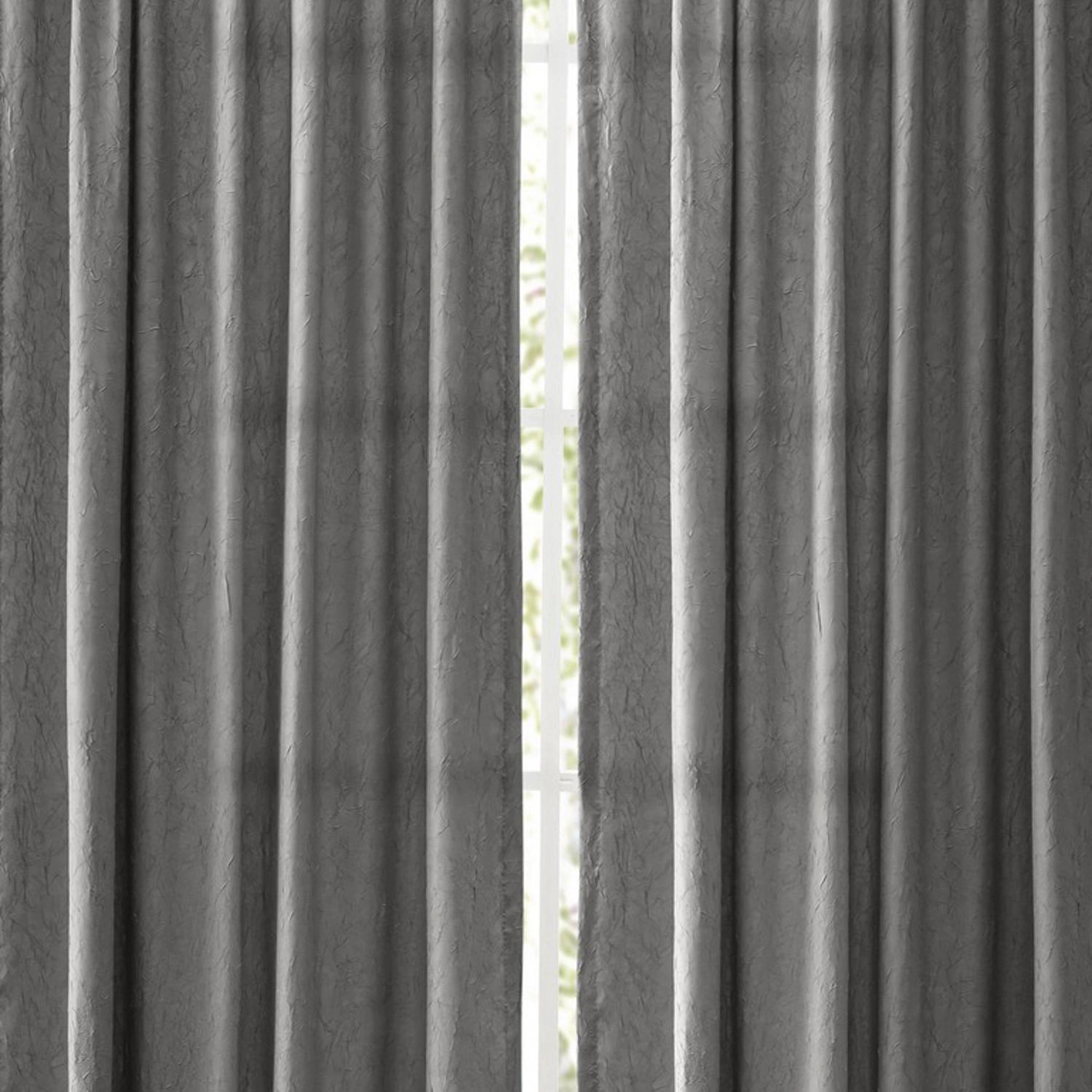 Ellis Curtain Portland Crushed Taffeta Rod Pocket Tailored Panel - 48x63", Grey