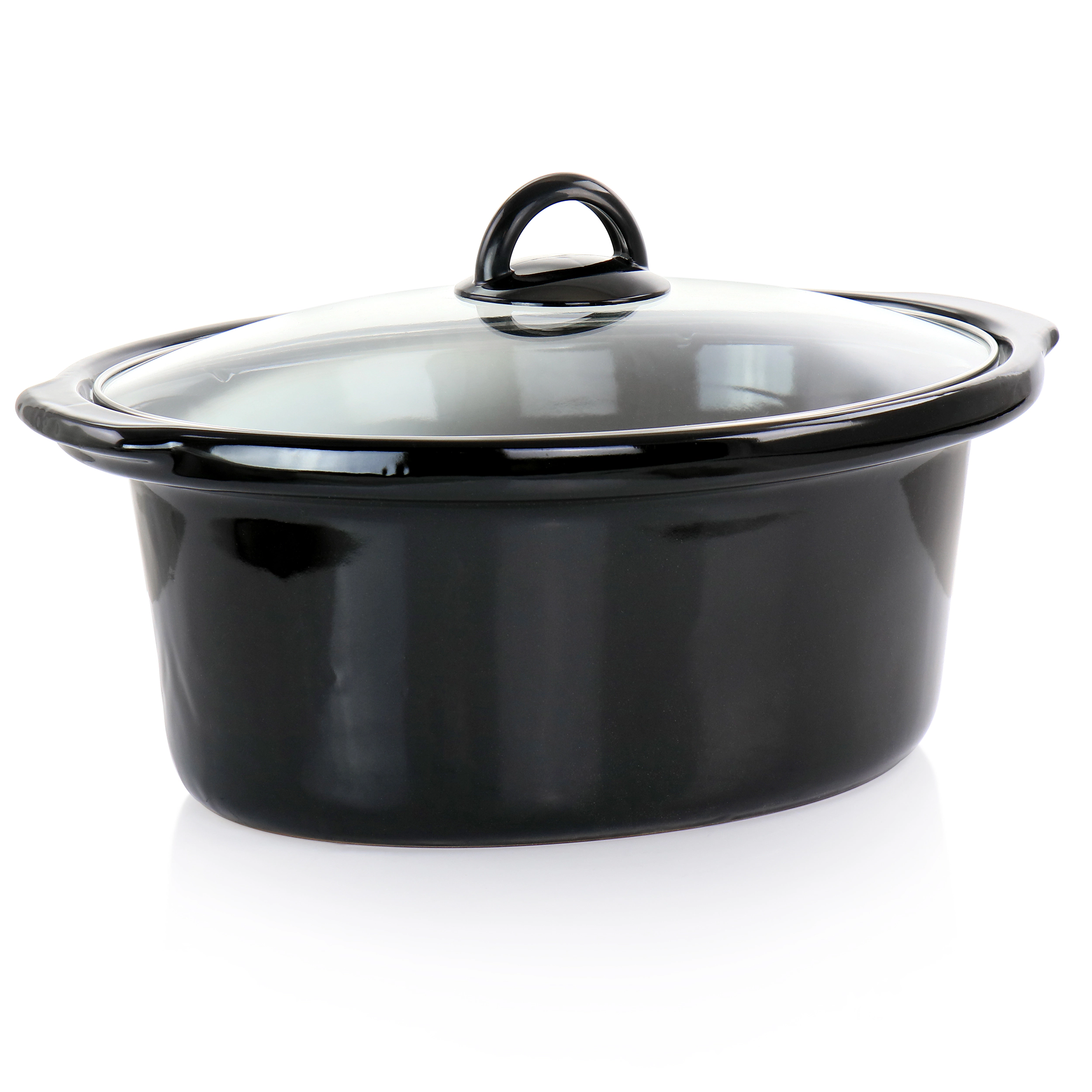 Better Chef Quart Oval Slow Cooker with Removable Stoneware Crock in Stainless Steel