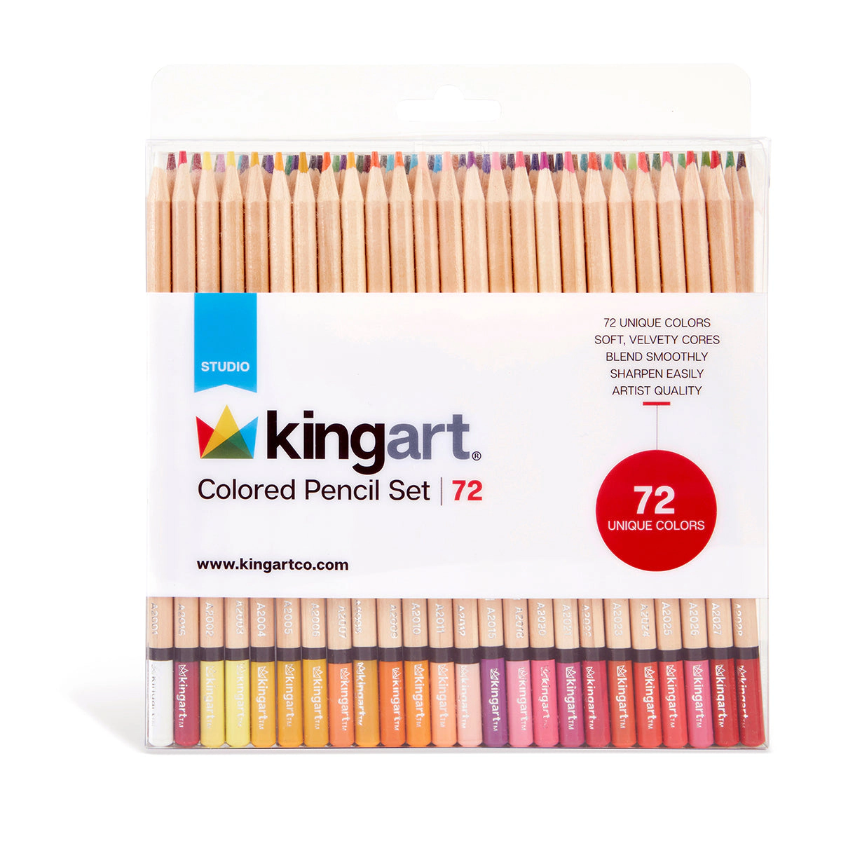 KINGART Studio Colored Pencils Set - Soft Wax Core - 72 Colors