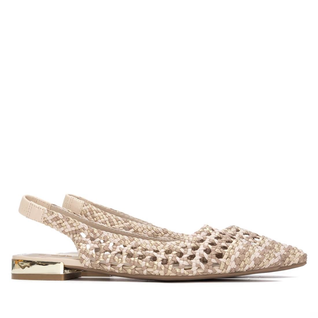 XTI PU Slingback Sandals Pointed Toe, Flat Heel, Lightweight