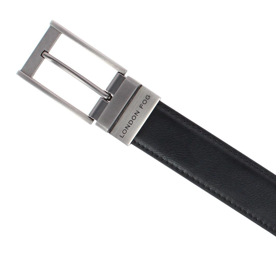 London Fog Men's 35mm Reversible Dress Belt with Burnished Buckle