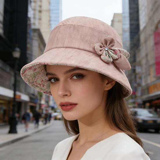 Anna-Kaci Womens Wide Brim Summer Sun Hat Lightweight Linen Style Bucket Hat