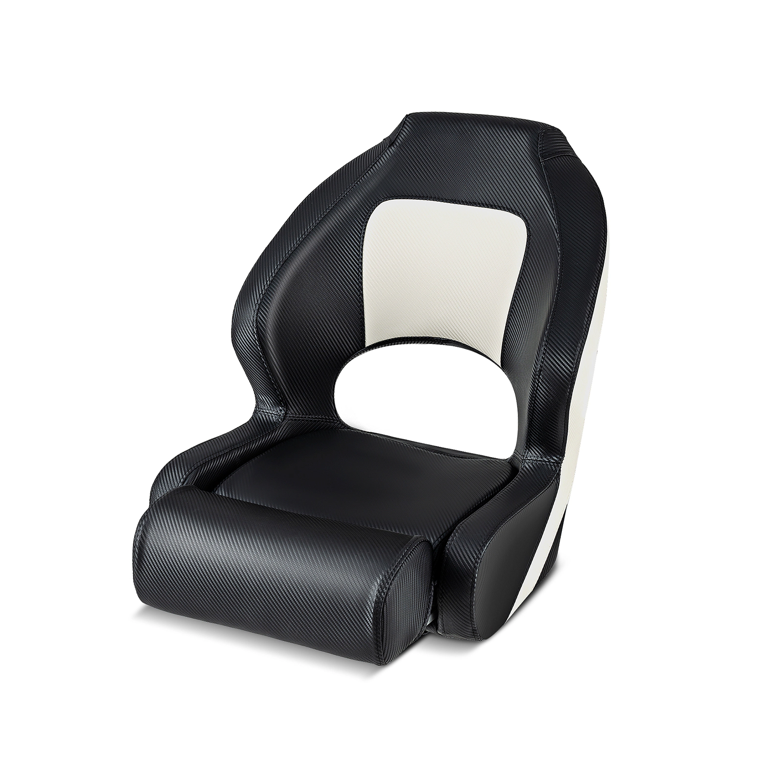 SUGIFT Black Captain Bucket Boat Seat with Flip-Up Bolster 22-in W 27.5-in D 24.5-in H 330-lb Chair Capacity