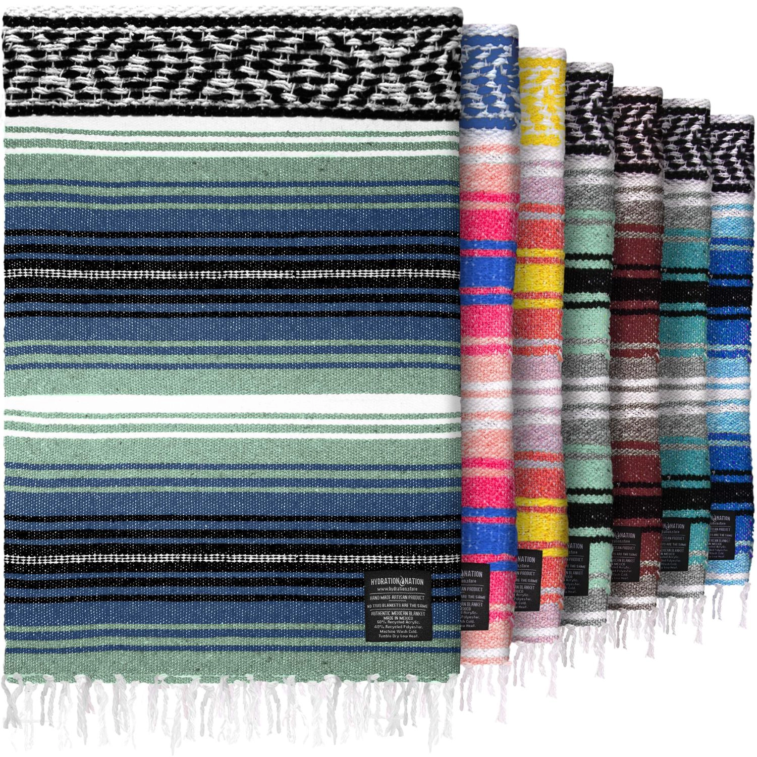 Zulay Kitchen Extra Large Mexican Blanket 70x50 Inch Authentic Woven Throw
