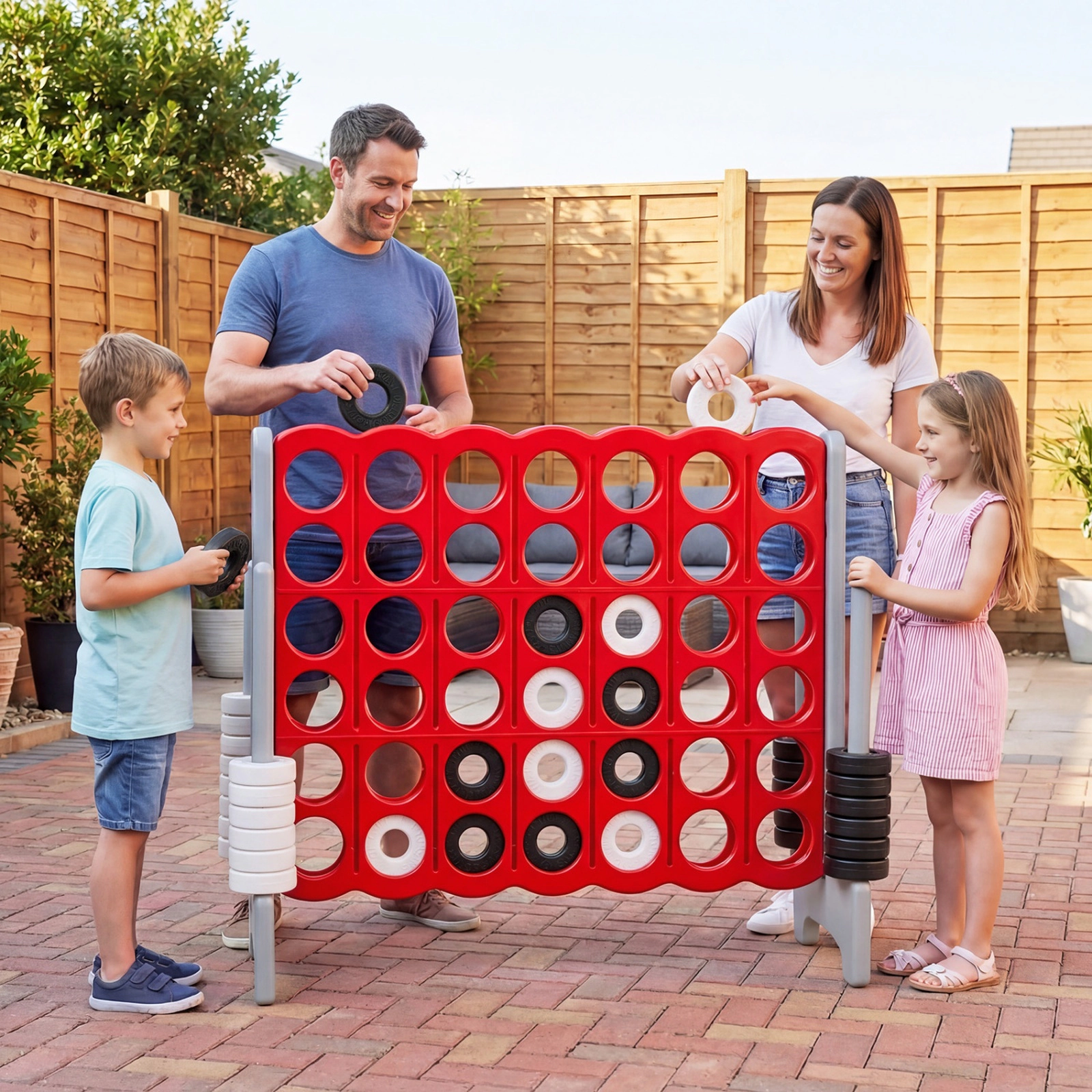SUGIFT Gray Jumbo 4-to-Score Giant Game Set with 42 Rings 3.5-ft Tall 46.5-in W 16.5-in D 40.5-in H
