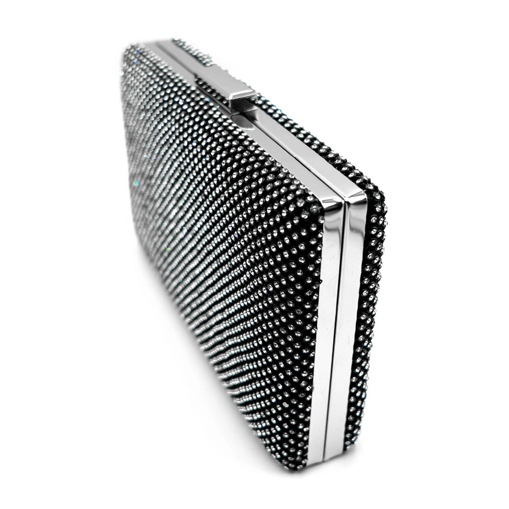 FASHNZFAB Bling Evening Clutch / Crossbody Bag Black