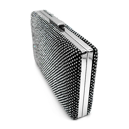Fashnzfab Bling Evening Clutch / Crossbody Bag Black
