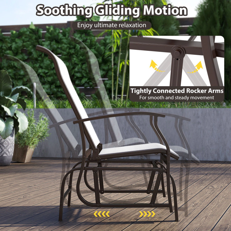 Hivvago Outdoor Glider Chairs Set Of 2 With Ergonomic Backrest And Seat